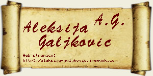 Aleksija Galjković vizit kartica